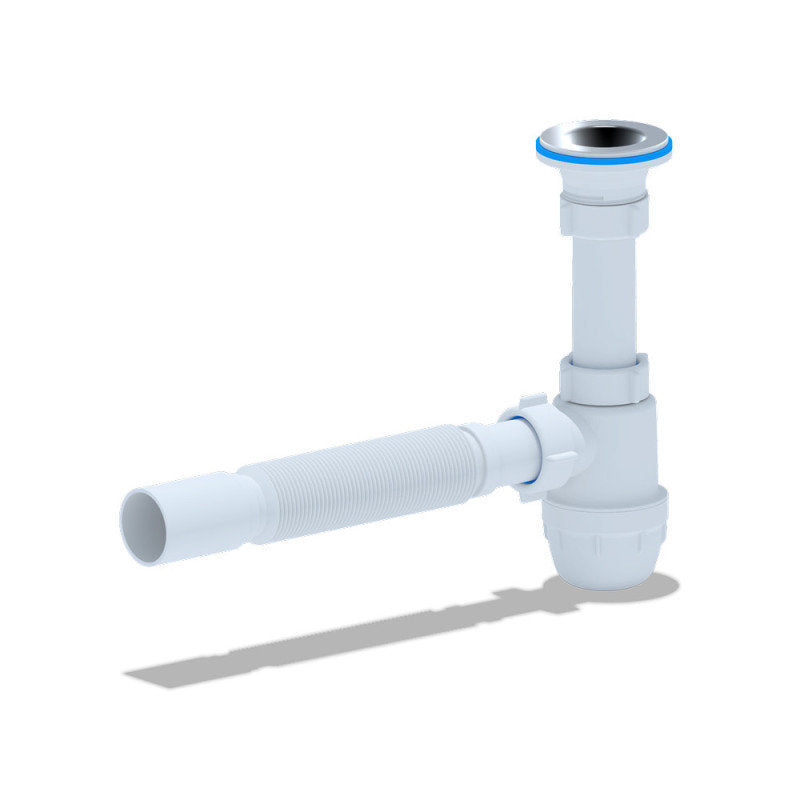 Siphon Flex für Waschtisch/Waschbecken Flaschensiphon Ablaufgarnitur 1 1/4" 40ø