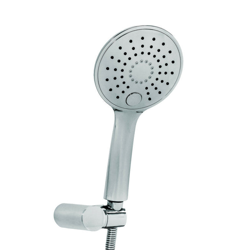 Slim Duschkopf Set mit Halter und Duschschlauch 3 Stufen chrom Spiegeleffekt