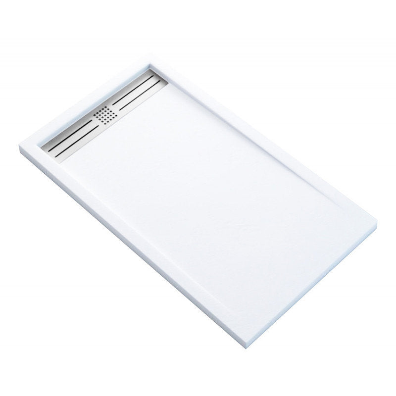 Duschtasse Kompositstein flach (TxBxH) 120 x 80 x 3 cm Weiß