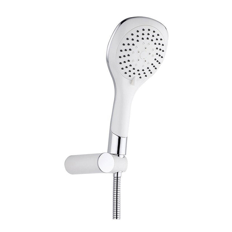 Handbrause Set mit Brauseschlauch und Wandhalterung weiß chrom