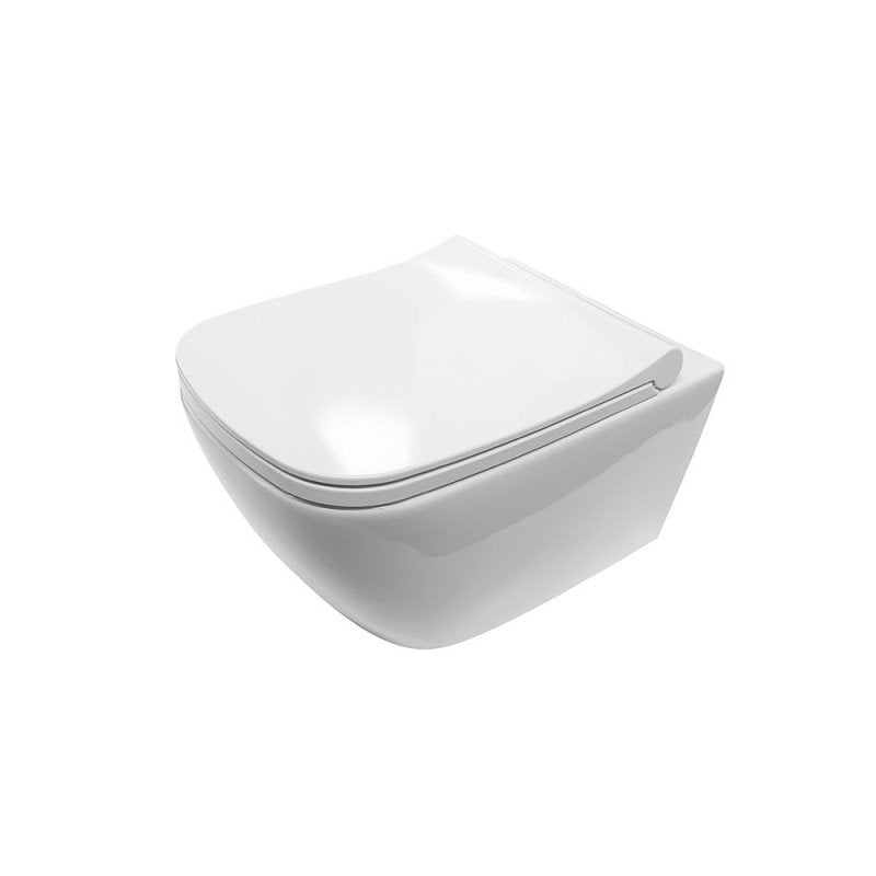 Spülrandloses Design Hänge WC Weiß + Softclose Deckel