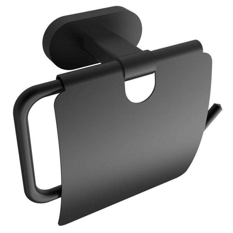 Toilettenpapierrollenhalter mit Deckel Schwarz