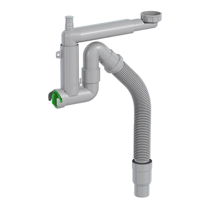 Halb-Siphon 1½", Anschlüsse für Waschmaschine oder Geschirrspüle