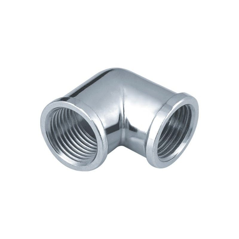 Verchromte Messing Winkel Muffe 90 Grad IG - IG 3/8"