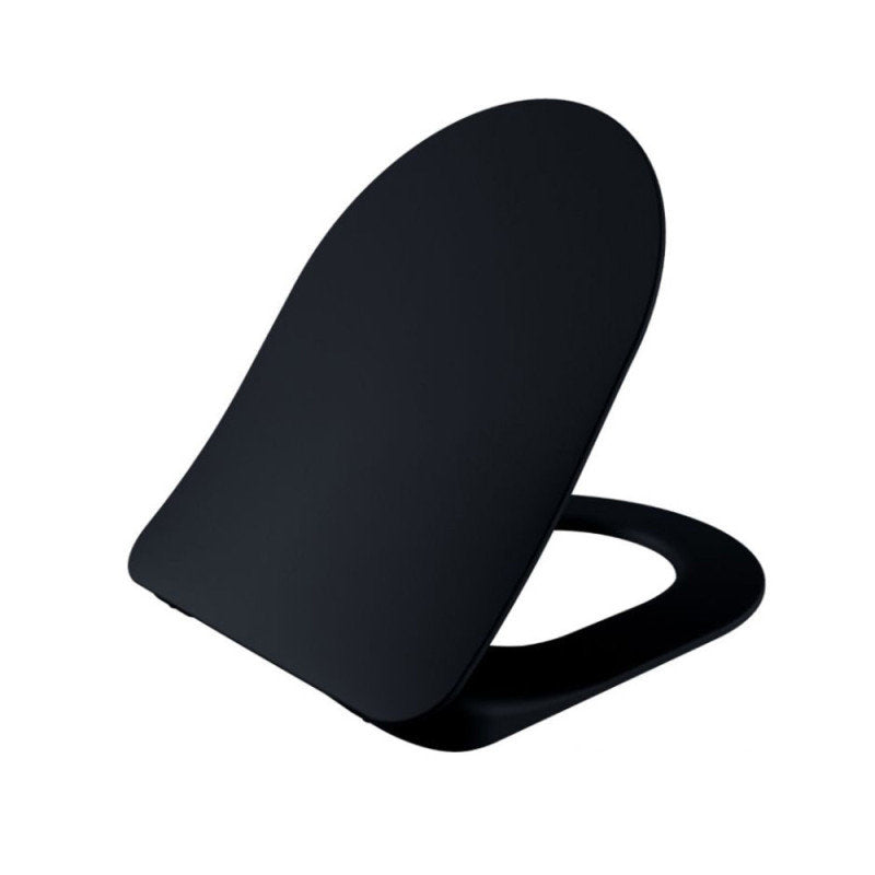 Duroplast WC Sitz Toilettensitz Absenkautomatik Softclose Schwarz Matt