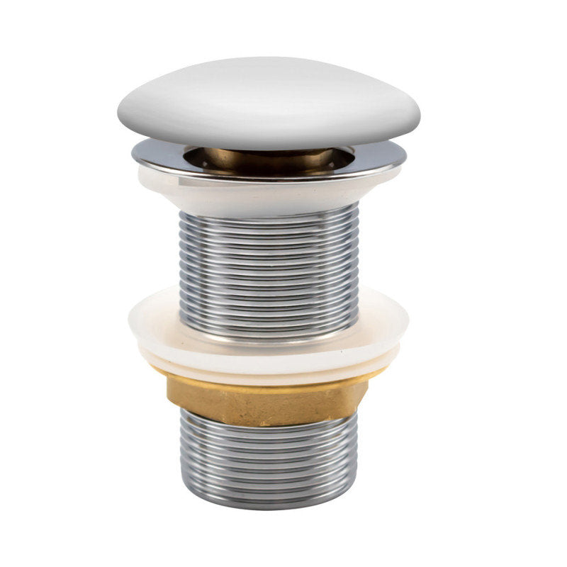 Ablaufventil Pusher Weiß ohne Überlauf 1 1/4"