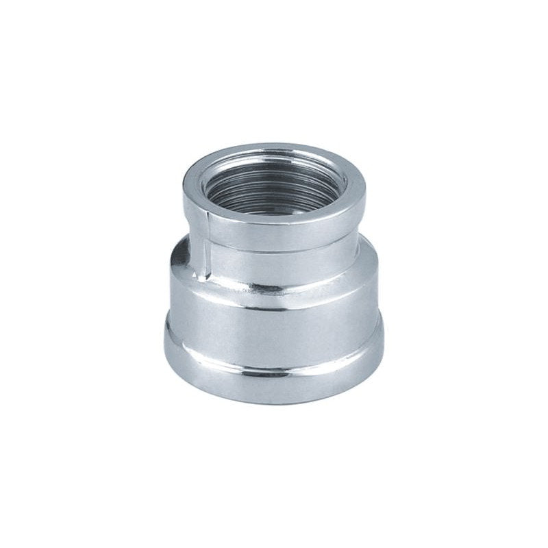 Verchromte Messing Reduzier Muffe Verbindungsmuffe IG - IG 3/8" x 1/2"