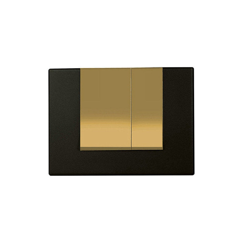 Betätigungsplatte für 2-Mengen-Spülung Schwarz Matt mit goldenen D