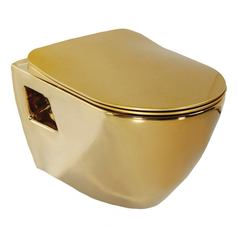 Creavit Design Hänge WC Gold mit Bidetfunktion