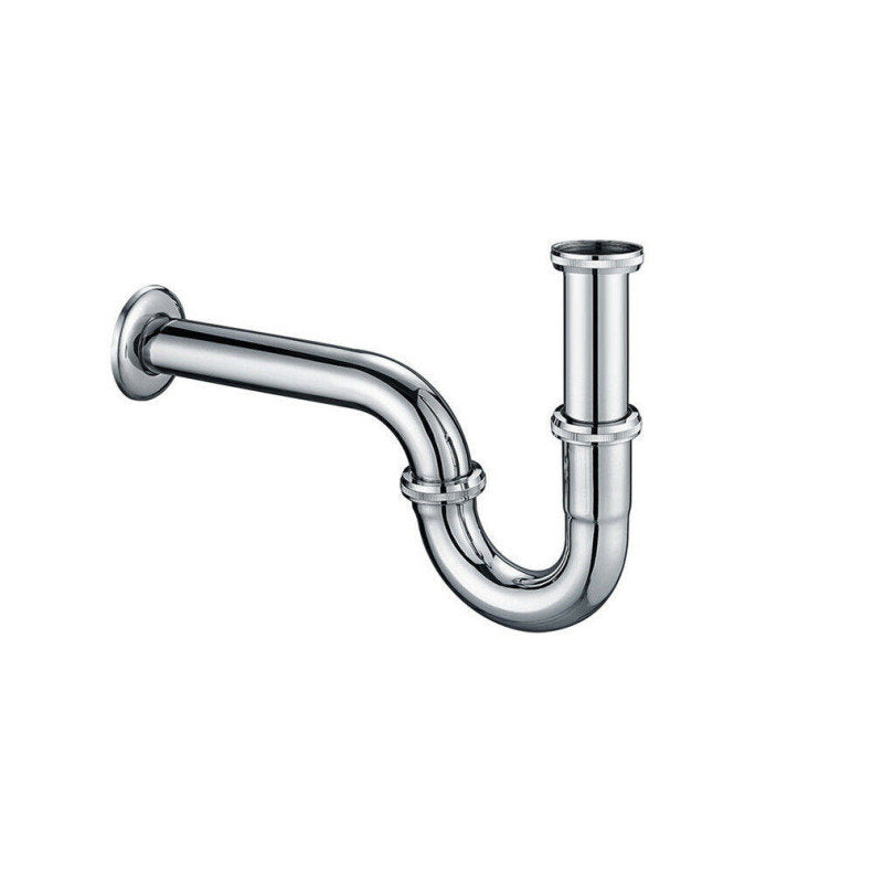 Röhrensiphon Messing Verchromt 1 1/4" Siphon Bad für Waschbecken Waschtisch