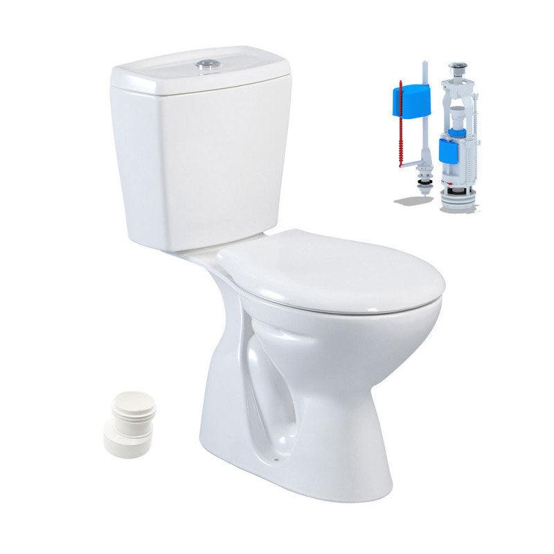 Stand-WC mit Keramik-Spülkasten und Softclose WC-Sitz Senkrecht Boden