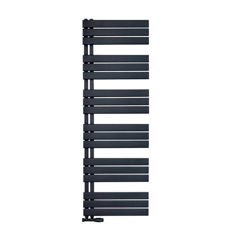 Handtuchheizkörper/Badheizkörper Paneel Anschluss linksseitig schwarz 1800x600