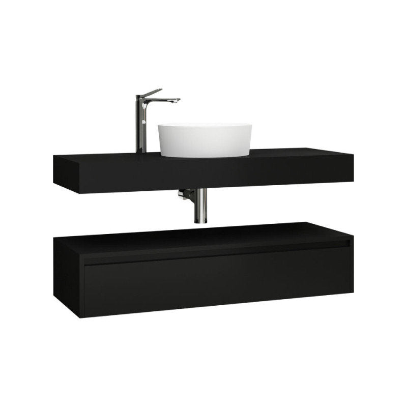 Badezimmer Unterschrank 120 cm Schwarz matt