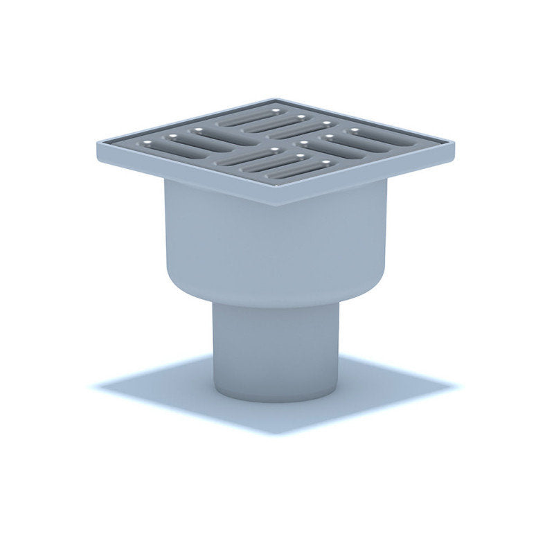 Bodenablauf Edelstahl Durchgang 50mm 100x100