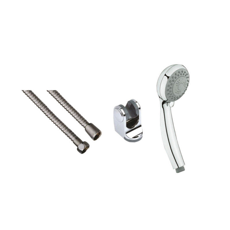 Handbrausegarnitur komplett mit Halter und Brauseschlauch Chrom
