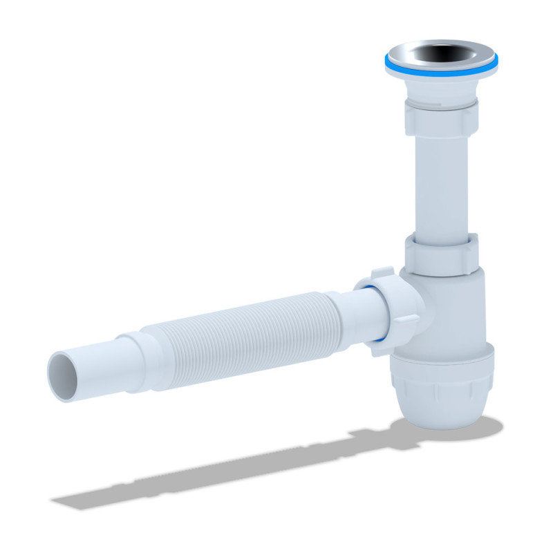 Siphon Flex für Waschtisch/Waschbecken Flaschensiphon Ablaufgarnitur 1 1/4" 32ø