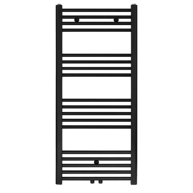 Badheizkörper Mittelanschluss Schwarzmatt gebürstet - 1200x500 mm - 537w
