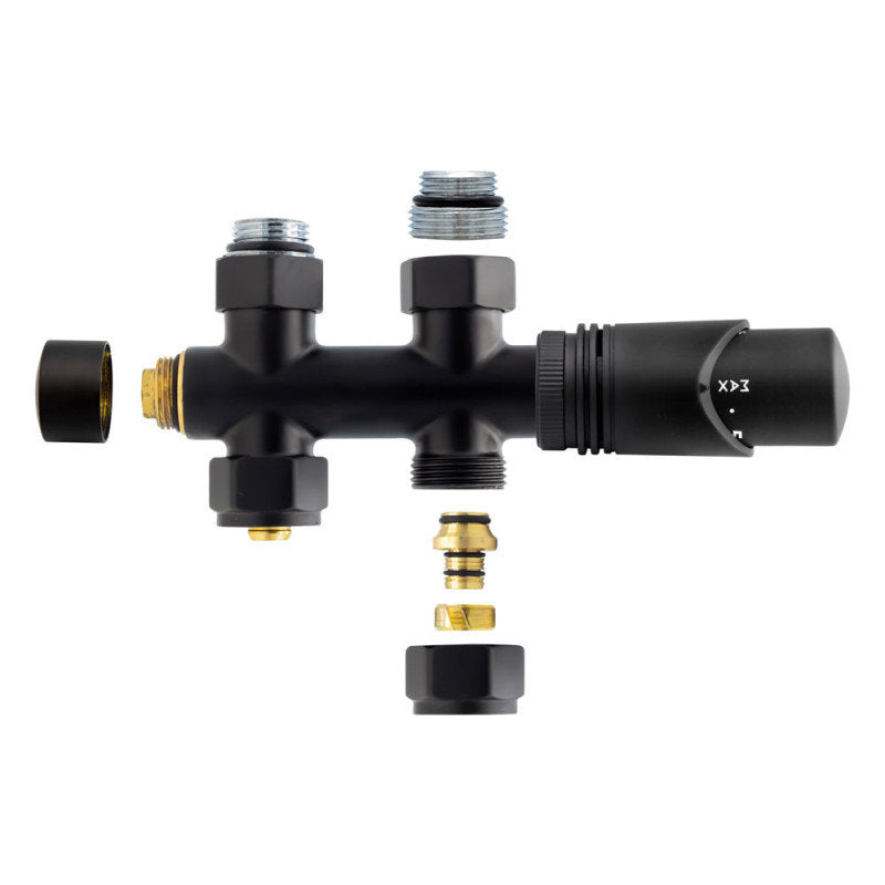 Anschlussgarnitur Mittelanschluss Heizkörper Thermostat Multiblock Durchgang Sch