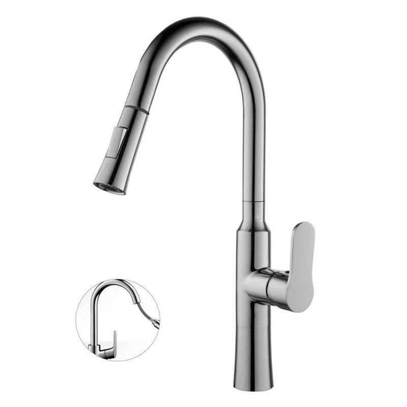 Küchenarmatur Chrom mit ausziehbarer Handbrause