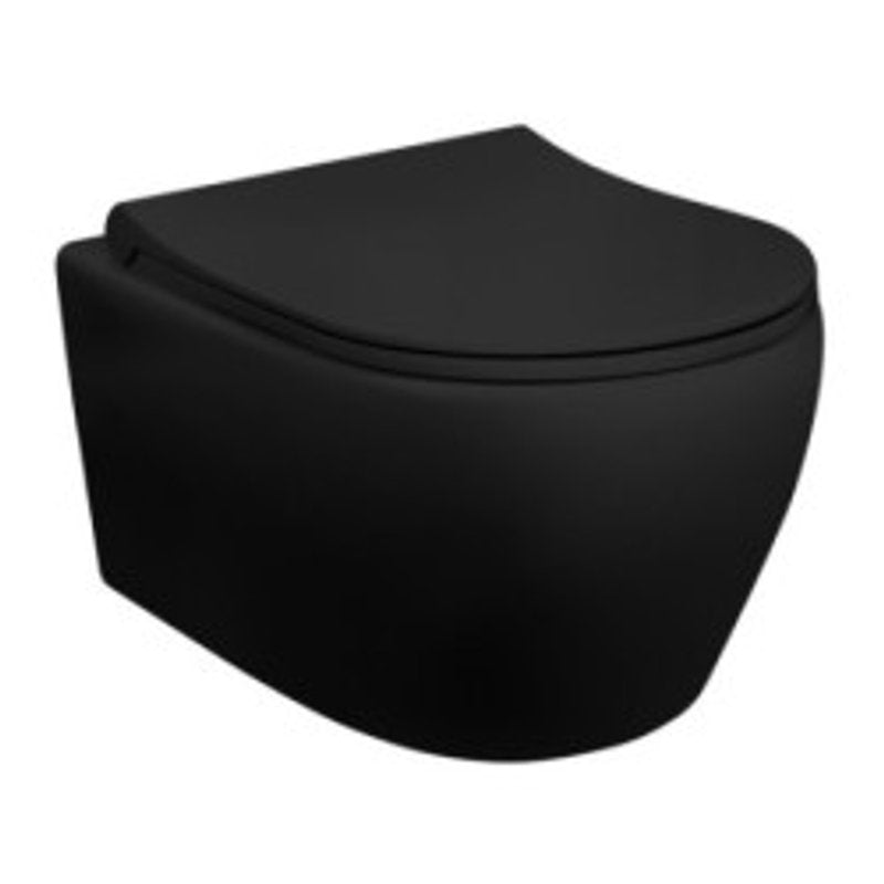 Spülrandloses Hänge WC Matt Schwarz Black WC Toilette Softclose Deckel NEU