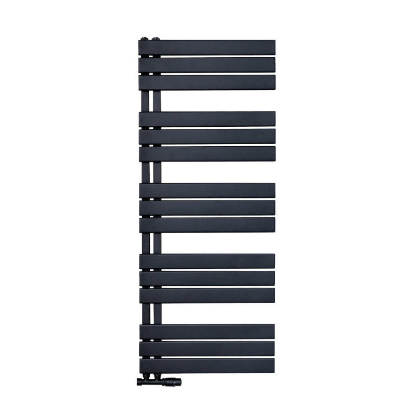 Handtuchheizkörper/Badheizkörper Paneel Anschluss linksseitig schwarz 1600x600