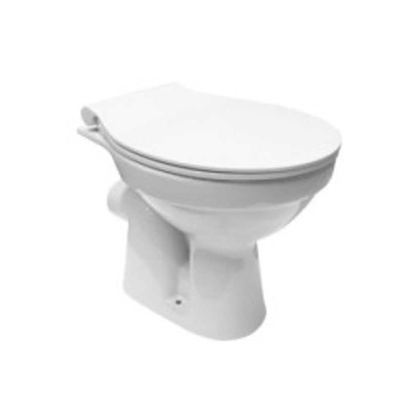 Stand WC Toilette Abgang Waagerecht Wand Tiefspüler Stehend + Softclose-Deckel