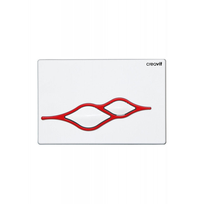 WC Betätigungsplatte 2-Mengen-Spülung Weiß-Rot