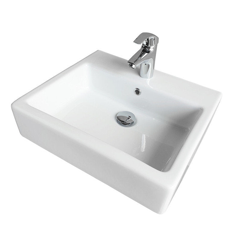 Wandhängend und Aufsatzwaschbecken Eckig 45x52,5x13,5 cm