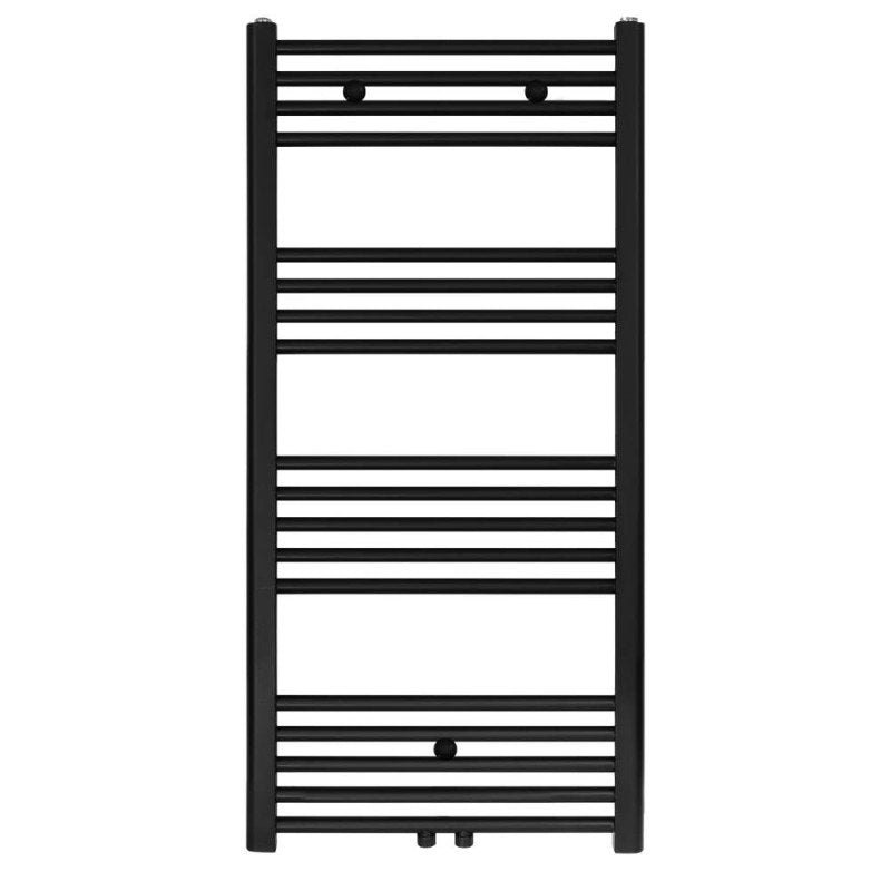 Badheizkörper Mittelanschluss Schwarz Matt Gebürstet - 1200 x 600 (HxB)-