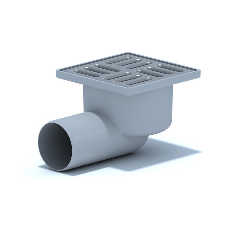 Bodenablauf Edelstah Siphonl 50mm 100x100 Abgang Waagerecht Duschablauf