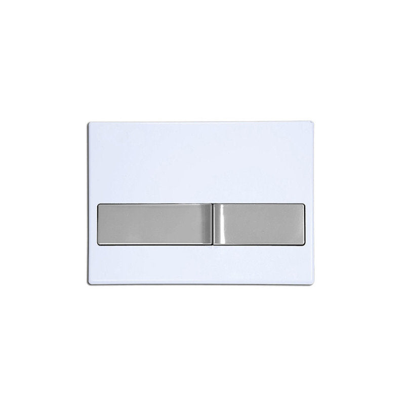 Betätigungsplatte für 2-Mengen-Spülung Weiß mit glanzchromen Drück