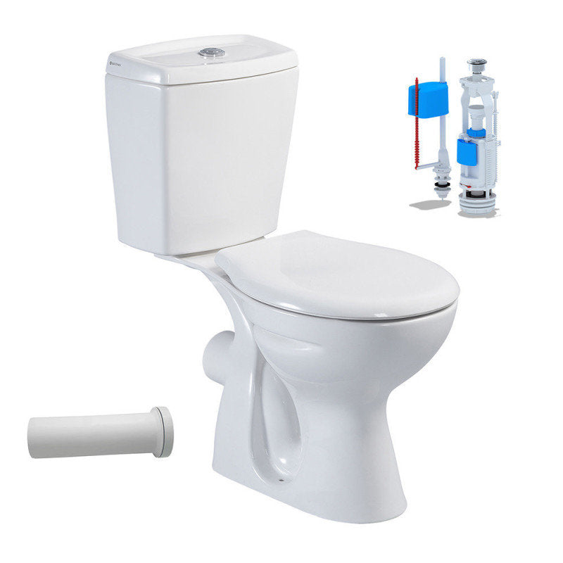 Stand-WC mit Taharet Keramik-Spülkasten Softclose WC-Sitz Toilette WC Waagerecht